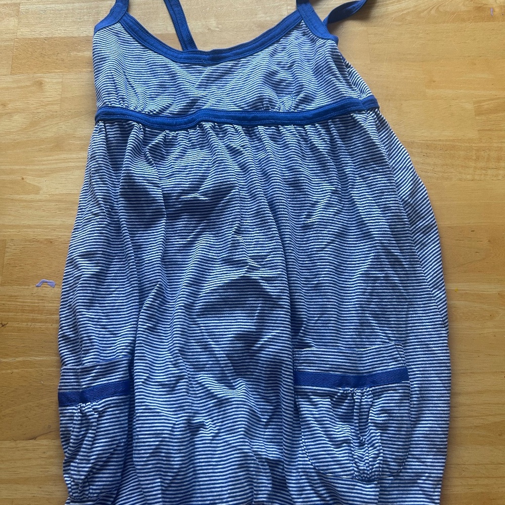 No Boundaries Blue White Striped Cami Dress Women’s S